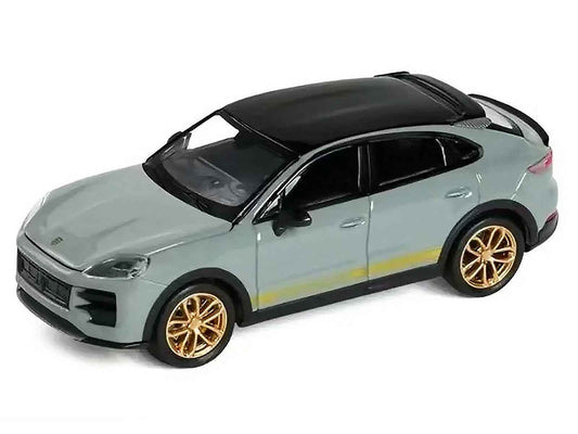 Porsche Cayenne Turbo GT Gray with Black Top and Gold Stripes 1/64 Diecast Model Car by Trends Hobby Cartsfy Inc.