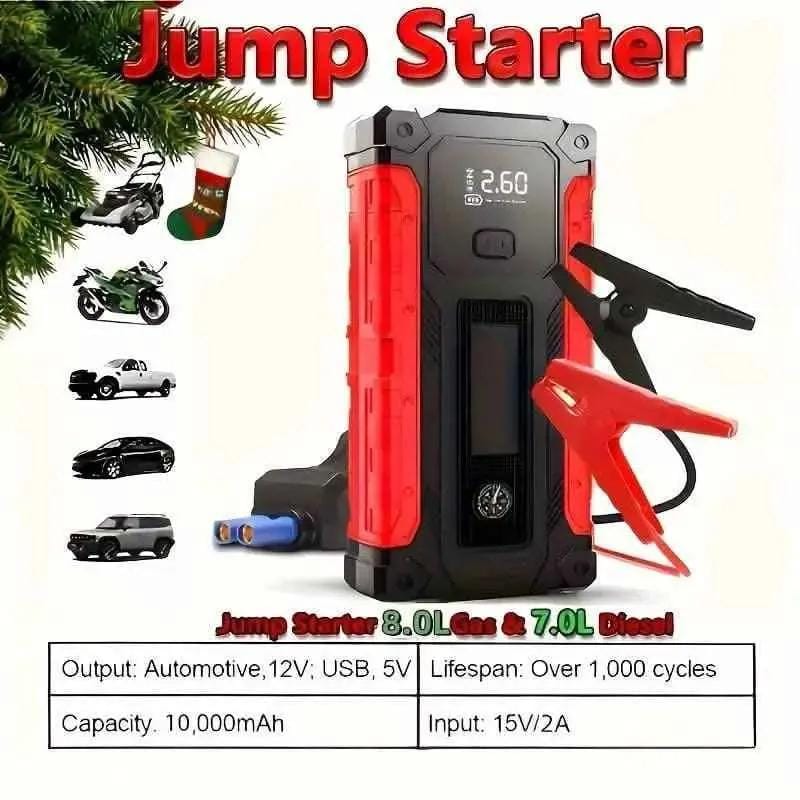 Portable 12V Car Jump Starter, Battery Charger, Air Pump (LED Display) DailySale Default Title Default Title-