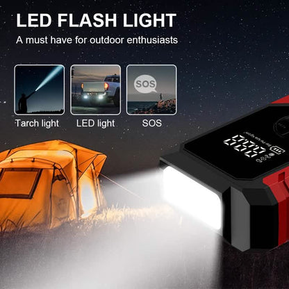 Portable 12V Car Jump Starter, Battery Charger, Air Pump (LED Display) Cartsfy Inc.