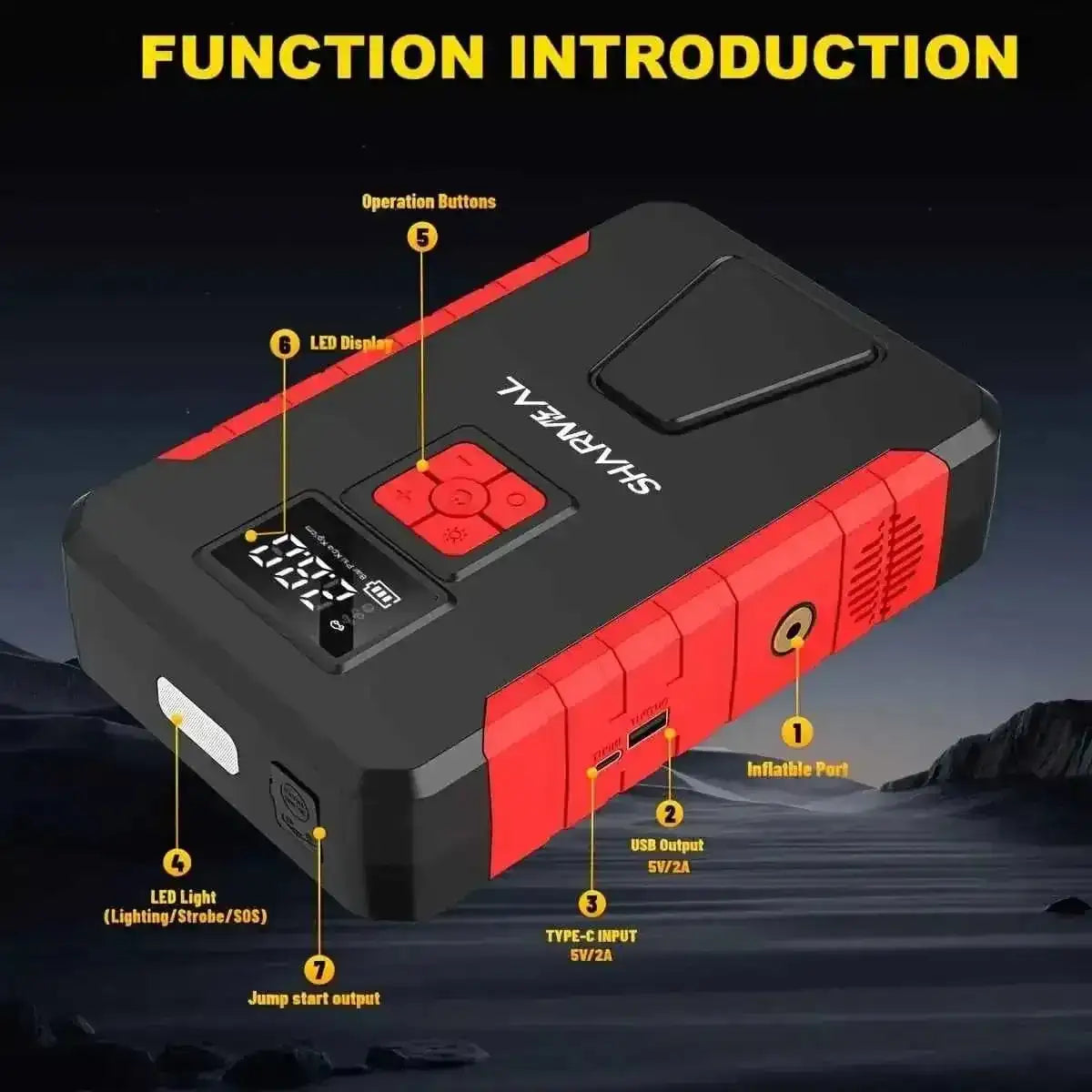 Portable Car Jump Starter with Air Compressor DailySale Default Title Default Title-