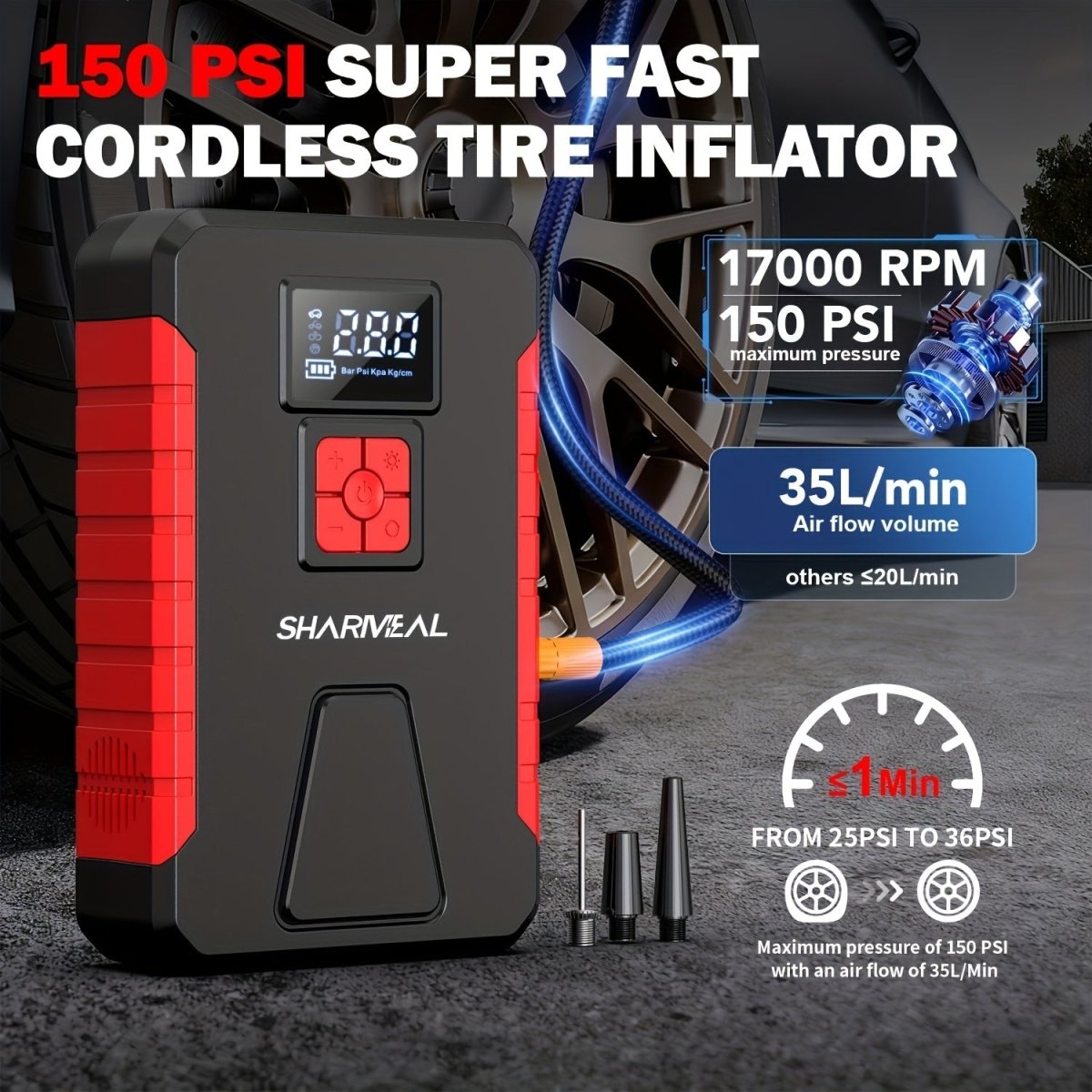 Portable Car Jump Starter with Air Compressor - Cartsfy Inc.