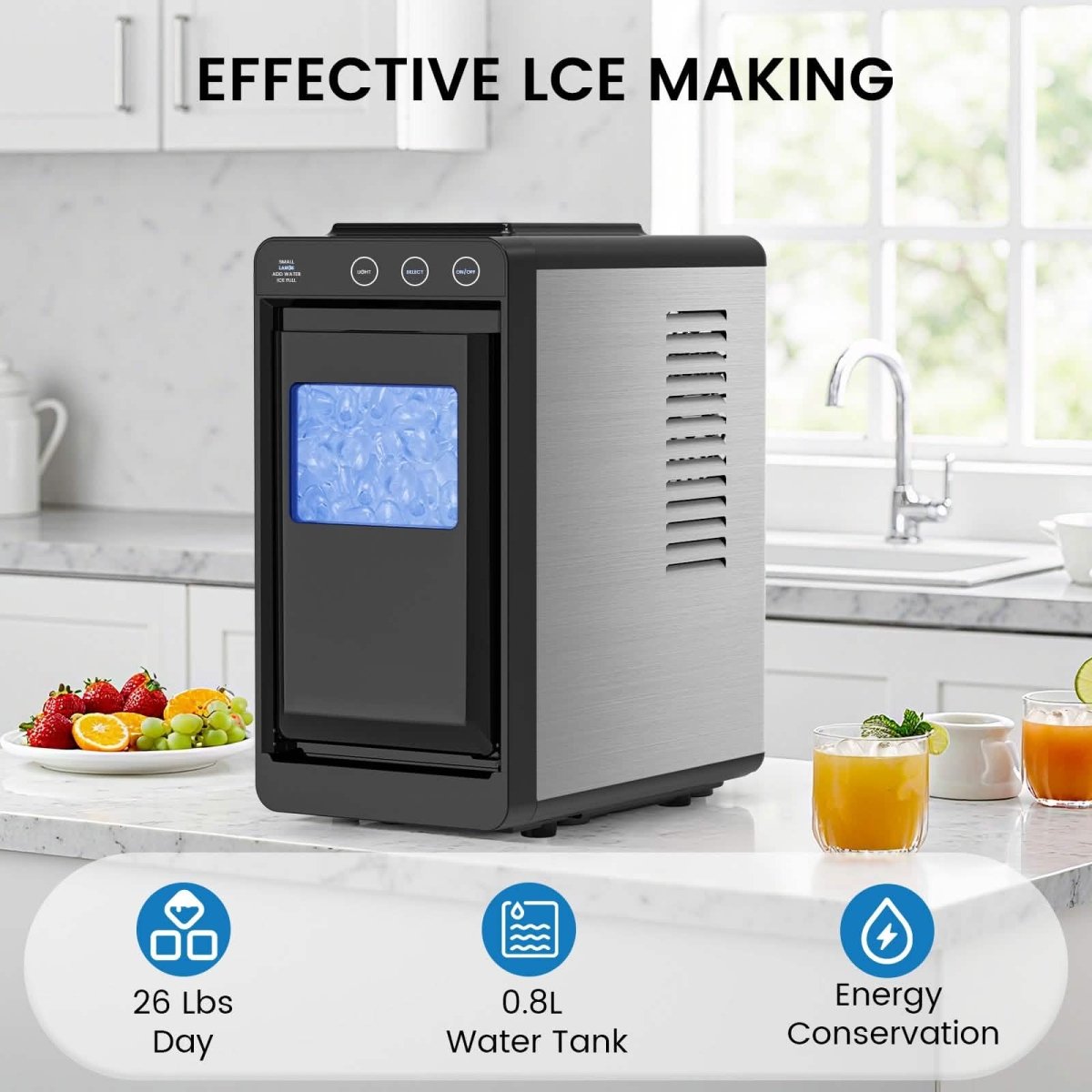 Portable Countertop Ice Maker – 8 Cubes/6 Min, Self - Cleaning - Cartsfy Inc.