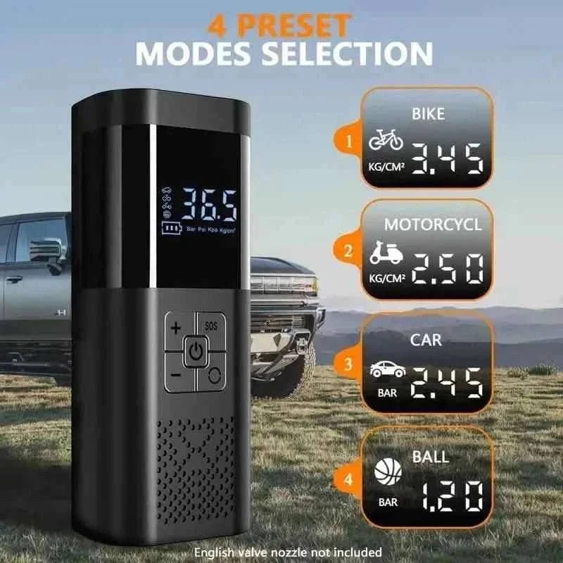 Portable Electric Tire Inflator – 150PSI Air Compressor with Digital Gauge & LED Light Cartsfy Inc.