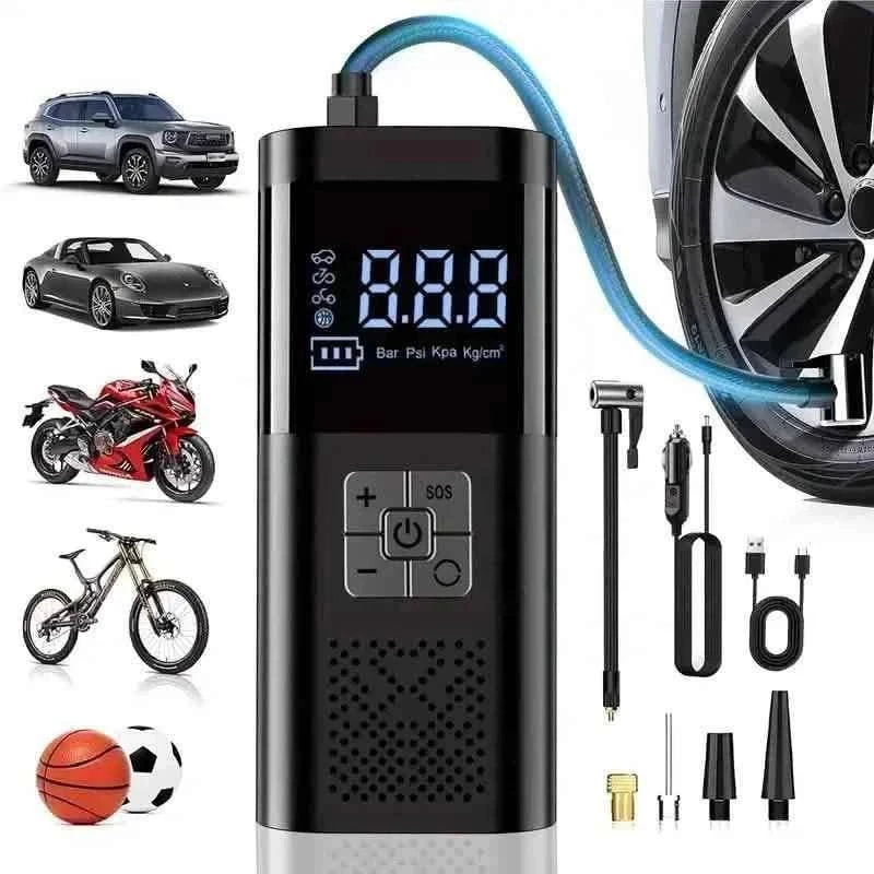 Portable Electric Tire Inflator – 150PSI Air Compressor with Digital Gauge & LED Light Cartsfy Inc.