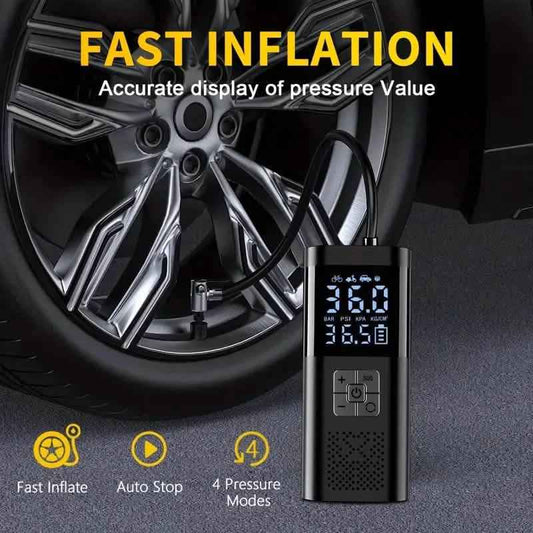 Portable Electric Tire Inflator – 150PSI Air Compressor with Digital Gauge & LED Light Cartsfy Inc.