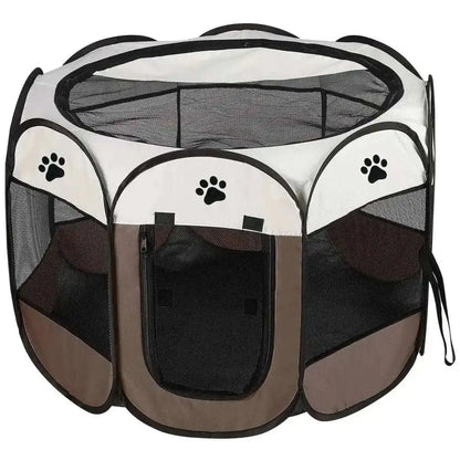 Portable Foldable Pet Playpen For Dogs Cats Other Pets DailySale Blue Pink Coffee Blue-Pink-Coffee-