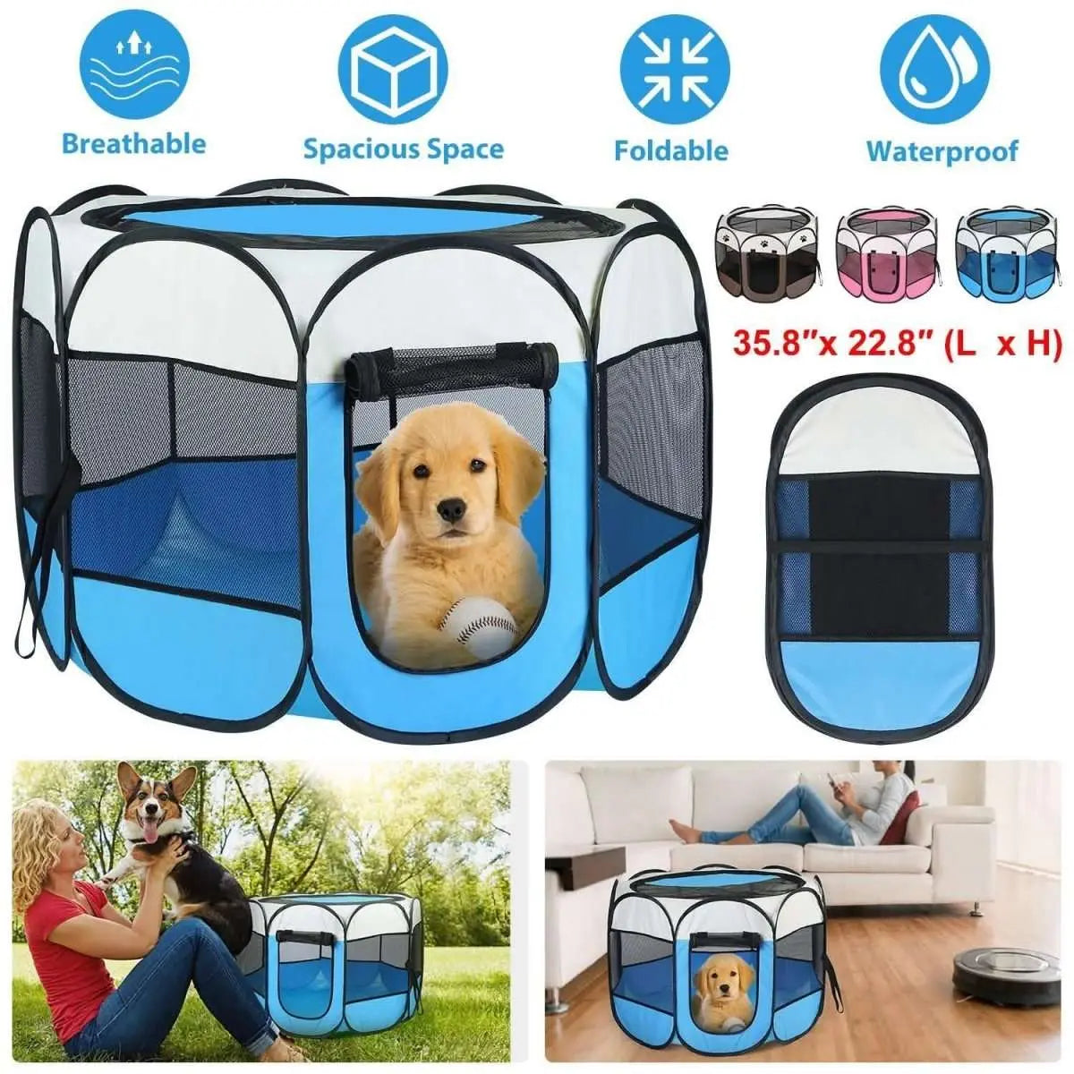 Portable Foldable Pet Playpen For Dogs Cats Other Pets Cartsfy Inc.