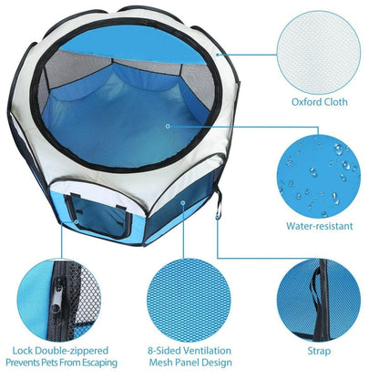 Portable Foldable Pet Playpen For Dogs Cats Other Pets - Cartsfy Inc.