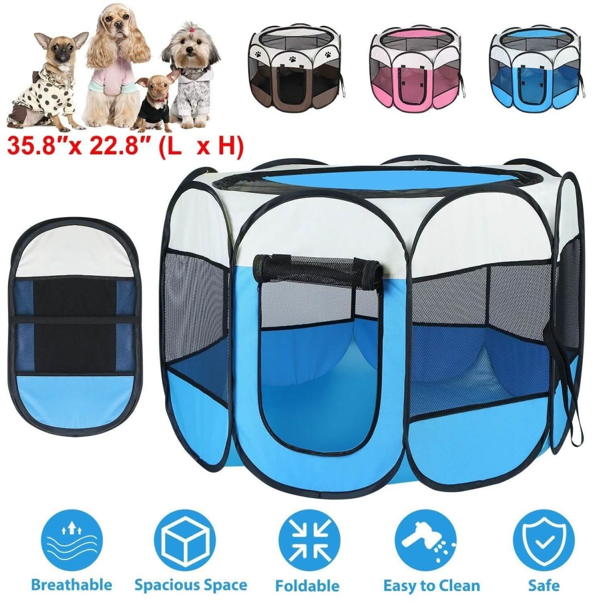 Portable Foldable Pet Playpen For Dogs Cats Other Pets - Cartsfy Inc.