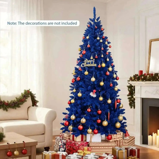 Pre-Lit Artificial Christmas Tree with 340 Blue LED Lights and 3 Modes-7 ft Cartsfy Inc.