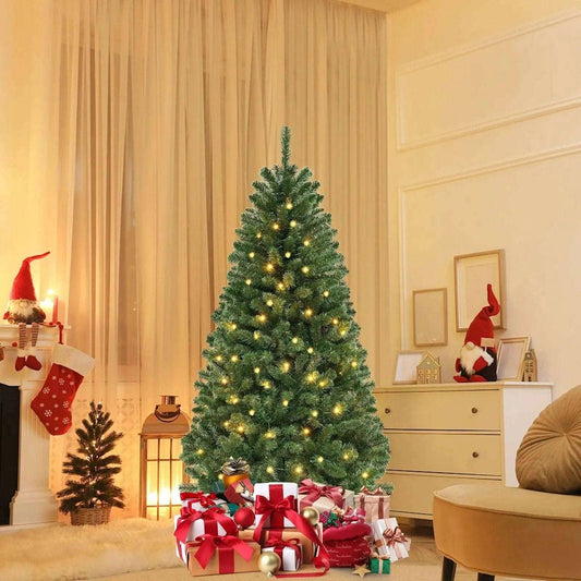 Pre-Lit Artificial Christmas Tree with LED Lights DirectDeals 6 ft 7 ft 6 ft-7 ft-