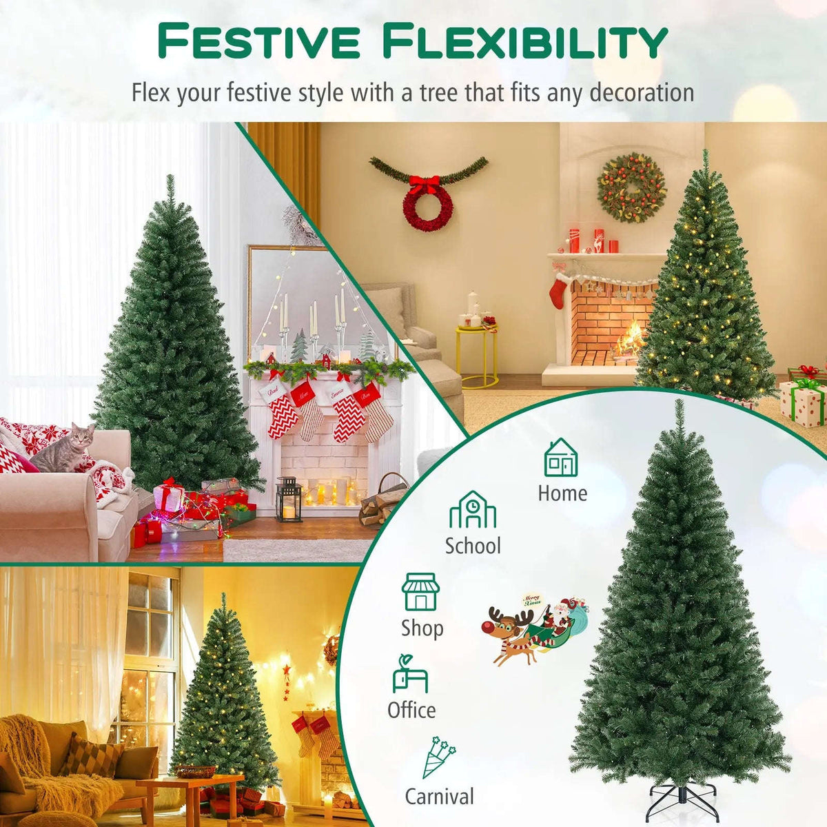 Pre-Lit Artificial Christmas Tree with LED Lights Cartsfy Inc.
