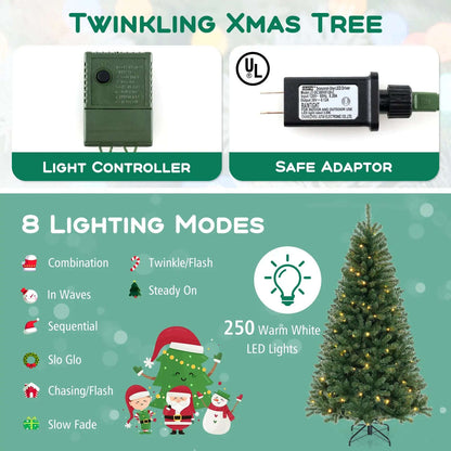 Pre-Lit Artificial Christmas Tree with LED Lights Cartsfy Inc.