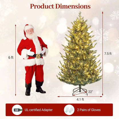 Pre-Lit Artificial Christmas Tree with Multicolored LED Lights-M Cartsfy Inc.
