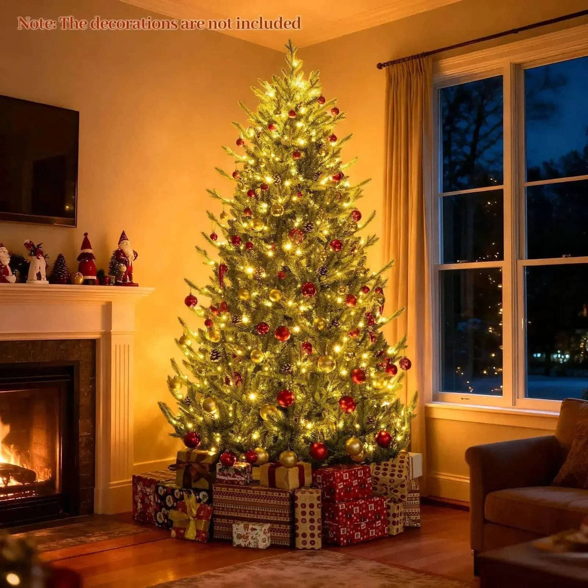 Pre-Lit Artificial Christmas Tree with Multicolored LED Lights-M Cartsfy Inc.