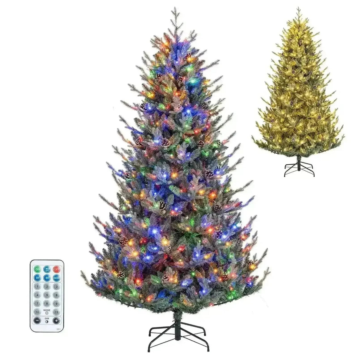 Pre-Lit Artificial Christmas Tree with Multicolored LED Lights-M Cartsfy Inc.