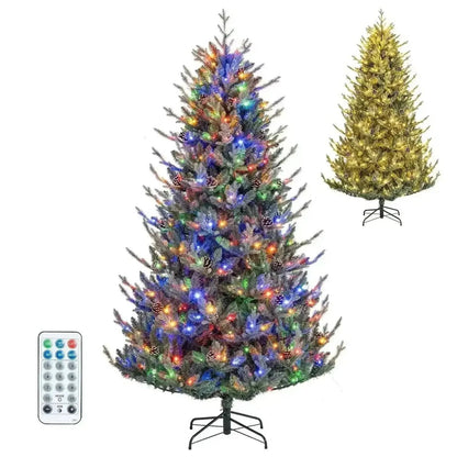 Pre-Lit Artificial Christmas Tree with Multicolored LED Lights-M Cartsfy Inc.