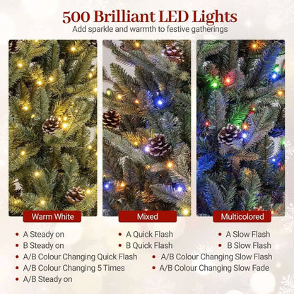 Pre-Lit Artificial Christmas Tree with Multicolored LED Lights-M Cartsfy Inc.