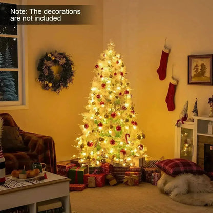 Pre-Lit Artificial Christmas Tree with Snow Flocked Branch Tips Cartsfy Inc.