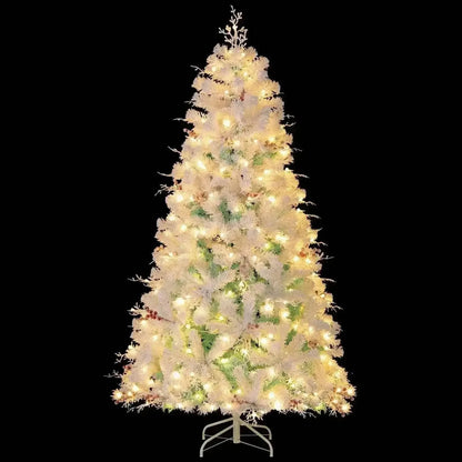 Pre-Lit Artificial Christmas Tree with Snow Flocked Branch Tips Cartsfy Inc.