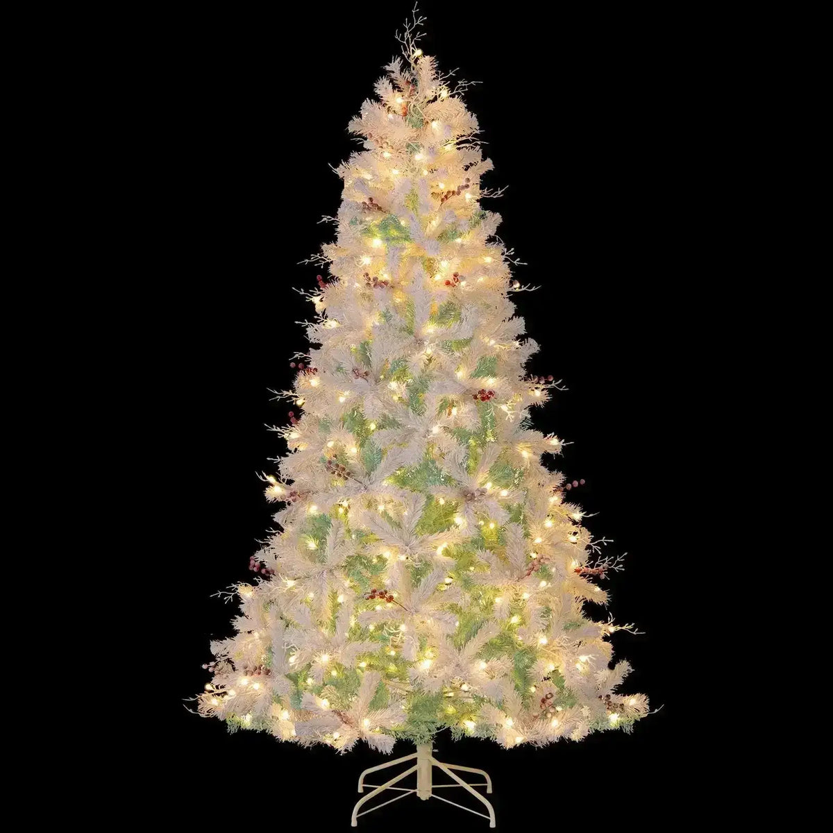 Pre-Lit Artificial Christmas Tree with Snow Flocked Branch Tips Cartsfy Inc.