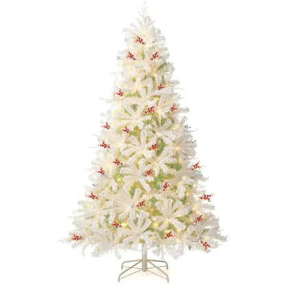 Pre-Lit Artificial Christmas Tree with Snow Flocked Branch Tips Cartsfy Inc.