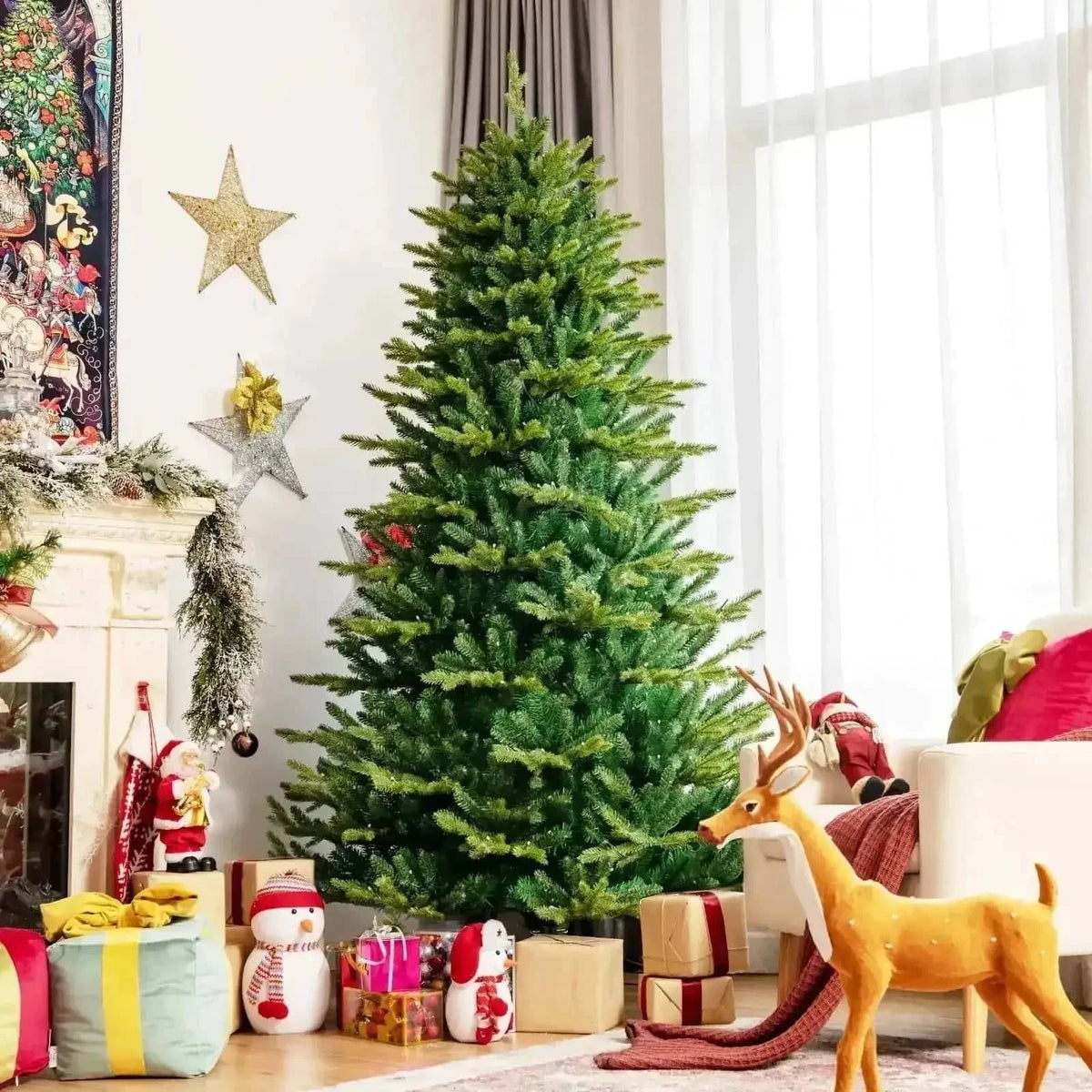 Pre-lit Artificial Hinged Christmas Tree with APP Controlled LED Lights Cartsfy Inc.