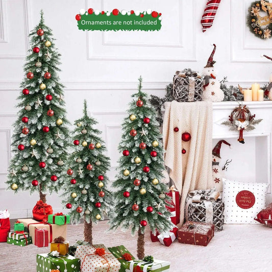 Pre-Lit Christmas Tree Set of 3 - Snowy and Slim Cartsfy Inc.