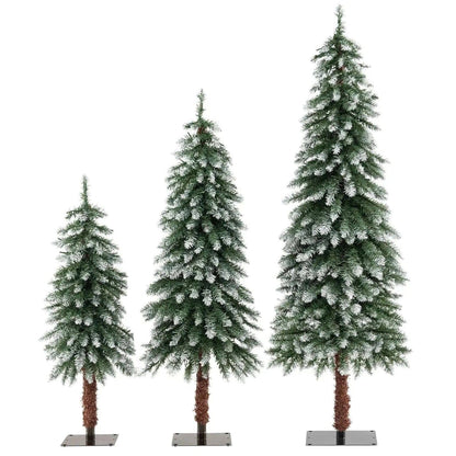 Pre-Lit Christmas Tree Set of 3 - Snowy and Slim Cartsfy Inc.