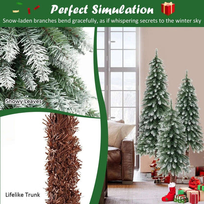 Pre-Lit Christmas Tree Set of 3 - Snowy and Slim Cartsfy Inc.