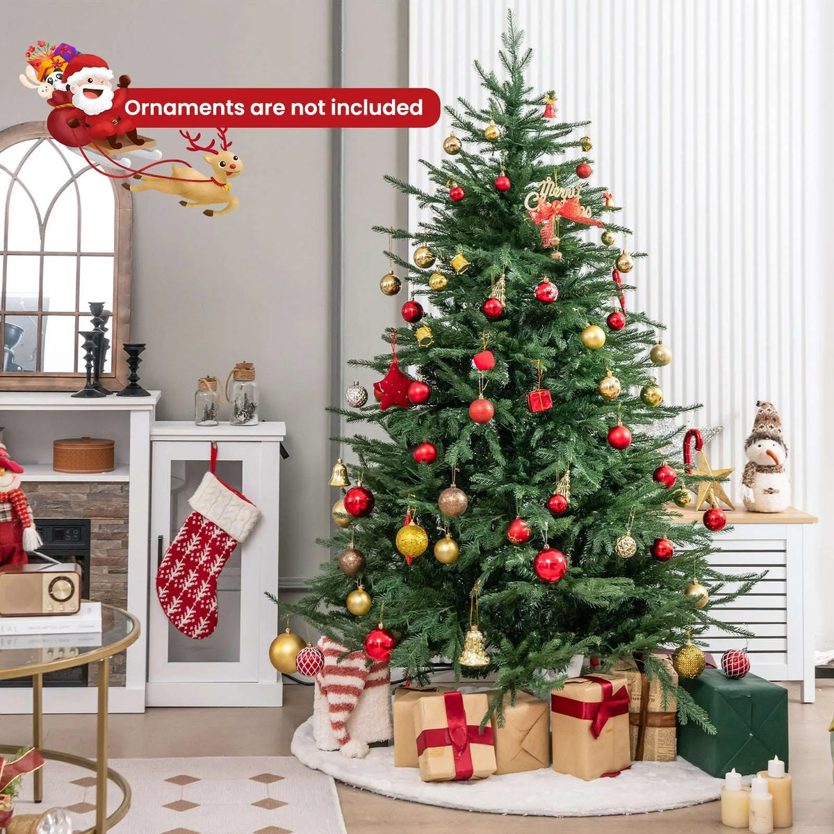 Pre-lit Christmas Tree with 280 Warm White LED Lights and 8 Lighting Modes Cartsfy Inc.