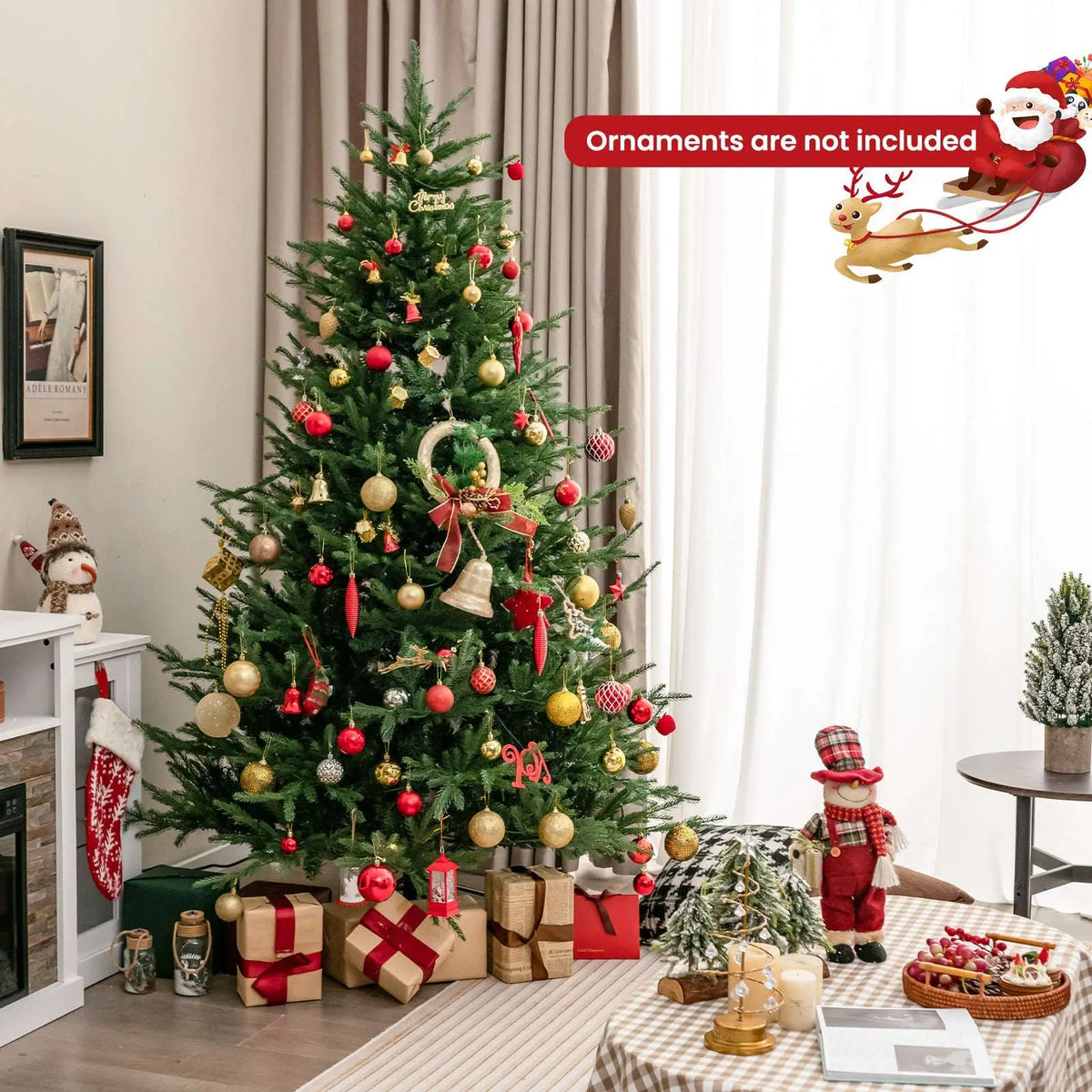 Pre-lit Christmas Tree with 280 Warm White LED Lights and 8 Lighting Modes Cartsfy Inc.
