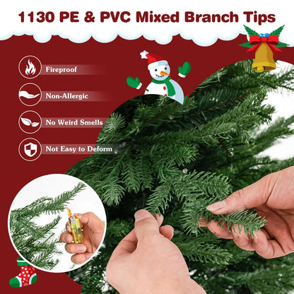 Pre-lit Christmas Tree with 280 Warm White LED Lights and 8 Lighting Modes Cartsfy Inc.