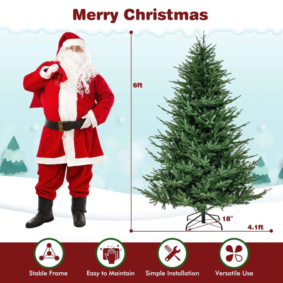 Pre-lit Christmas Tree with 280 Warm White LED Lights and 8 Lighting Modes Cartsfy Inc.