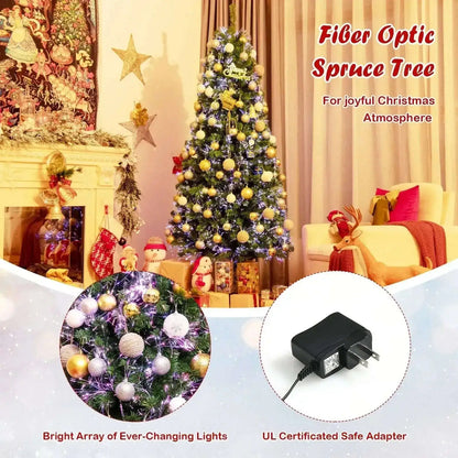 Pre-lit Multi-Colored Fiber Optic Spruce Artificial Christmas Tree Cartsfy Inc.