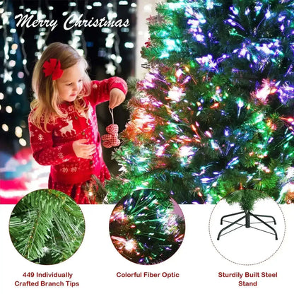 Pre-lit Multi-Colored Fiber Optic Spruce Artificial Christmas Tree Cartsfy Inc.