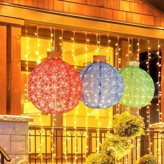 Pre-Lit Pop Up Christmas Ball Set with 300 LED Lights