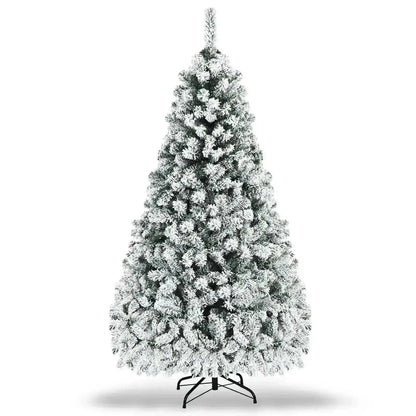 Pre-Lit Premium Snow Flocked Hinged Artificial Christmas Tree Cartsfy Inc.
