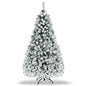 Pre-Lit Premium Snow Flocked Hinged Artificial Christmas Tree Cartsfy Inc.