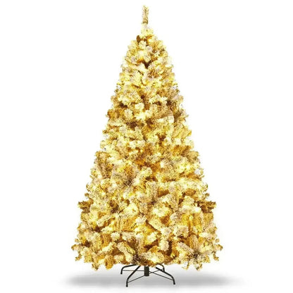 Pre-Lit Premium Snow Flocked Hinged Artificial Christmas Tree Cartsfy Inc.