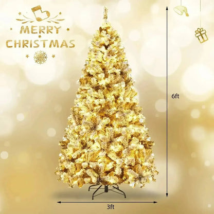 Pre-Lit Premium Snow Flocked Hinged Artificial Christmas Tree Cartsfy Inc.