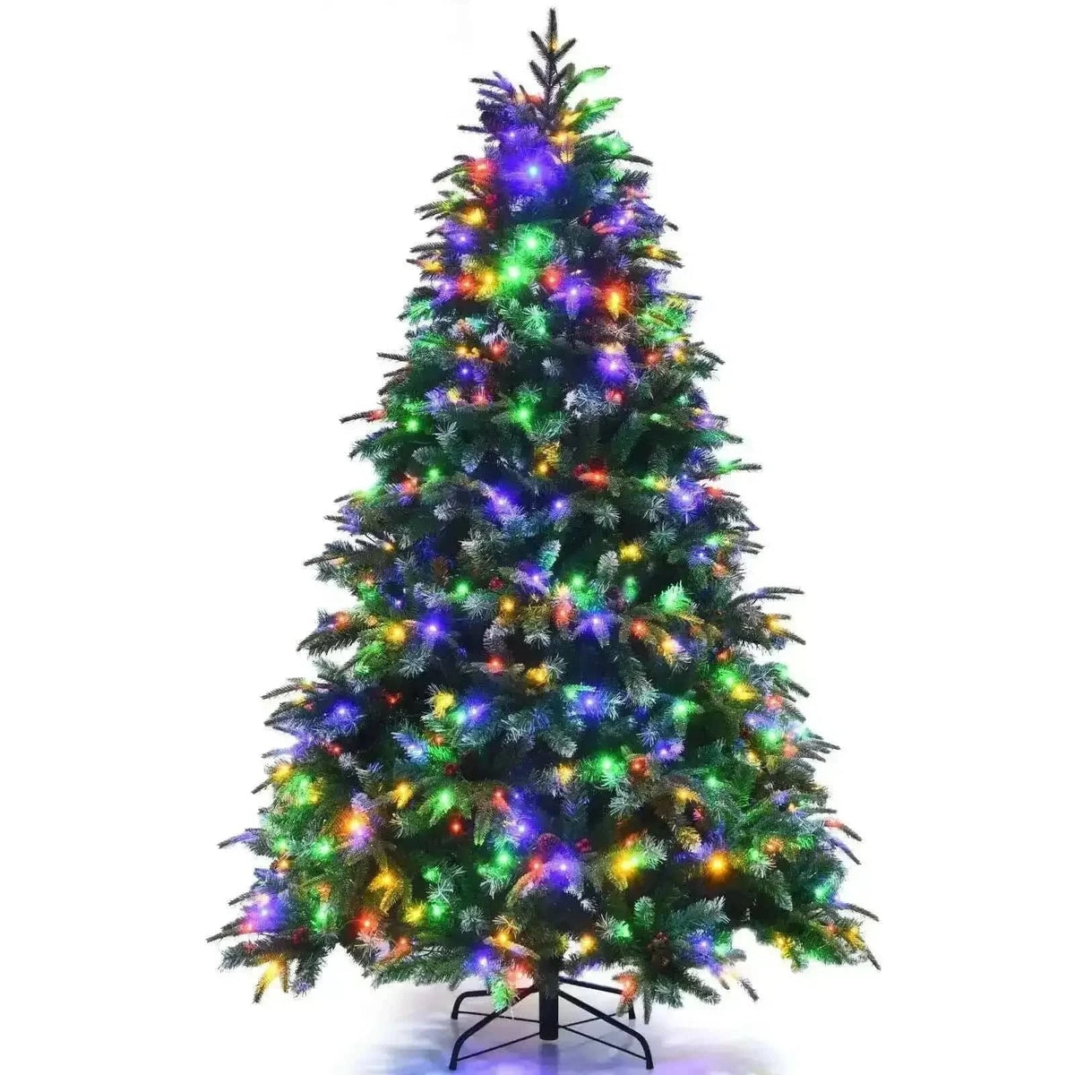 Pre-Lit Snowy Christmas Hinged Tree with Multi-Color Lights Cartsfy Inc.
