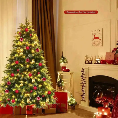Pre-Lit Snowy Christmas Hinged Tree with Multi-Color Lights
