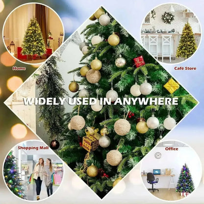Pre-Lit Snowy Christmas Hinged Tree with Multi-Color Lights Cartsfy Inc.