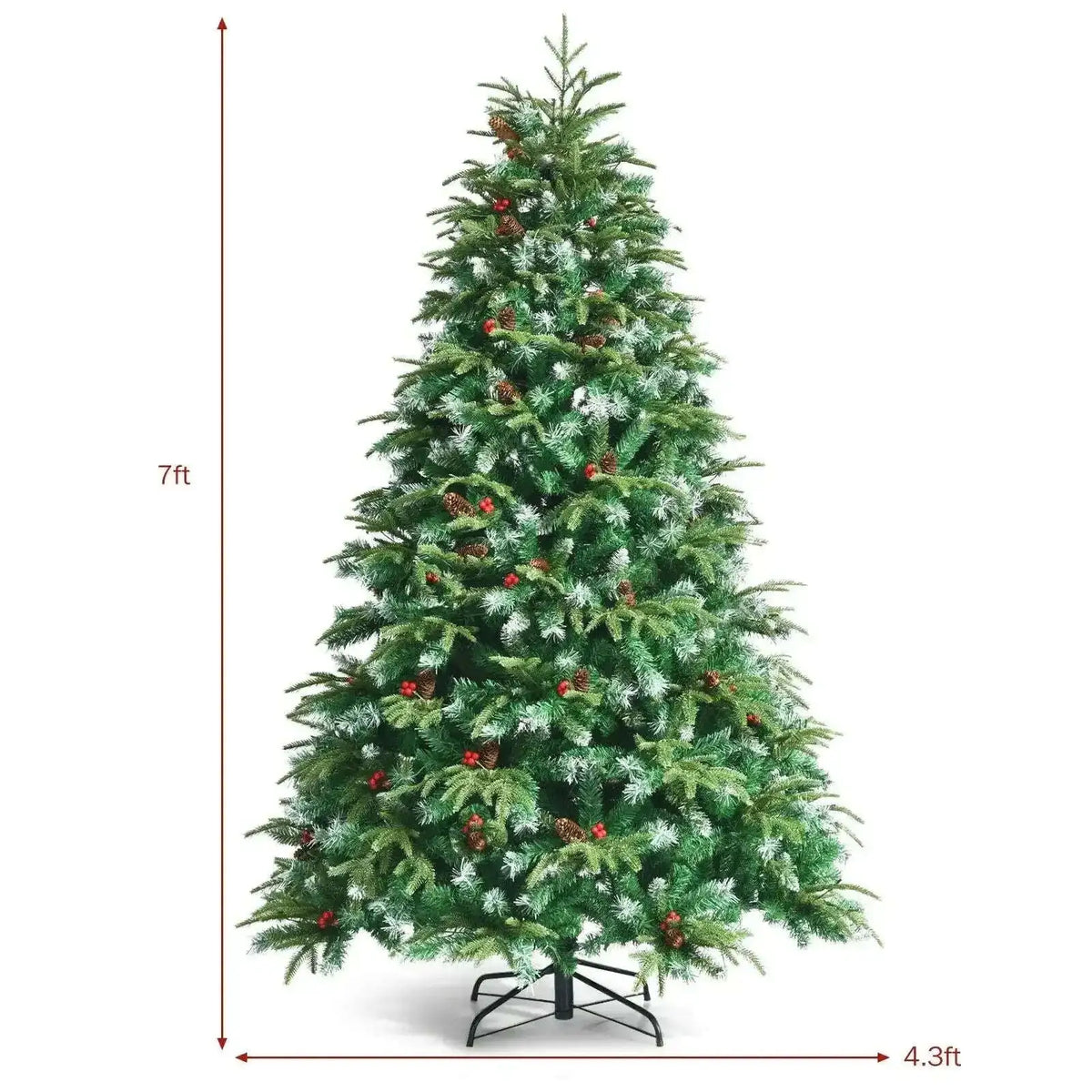 Pre-Lit Snowy Christmas Hinged Tree with Multi-Color Lights Cartsfy Inc.