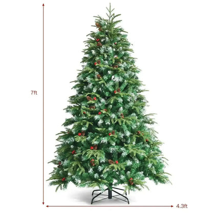 Pre-Lit Snowy Christmas Hinged Tree with Multi-Color Lights Cartsfy Inc.