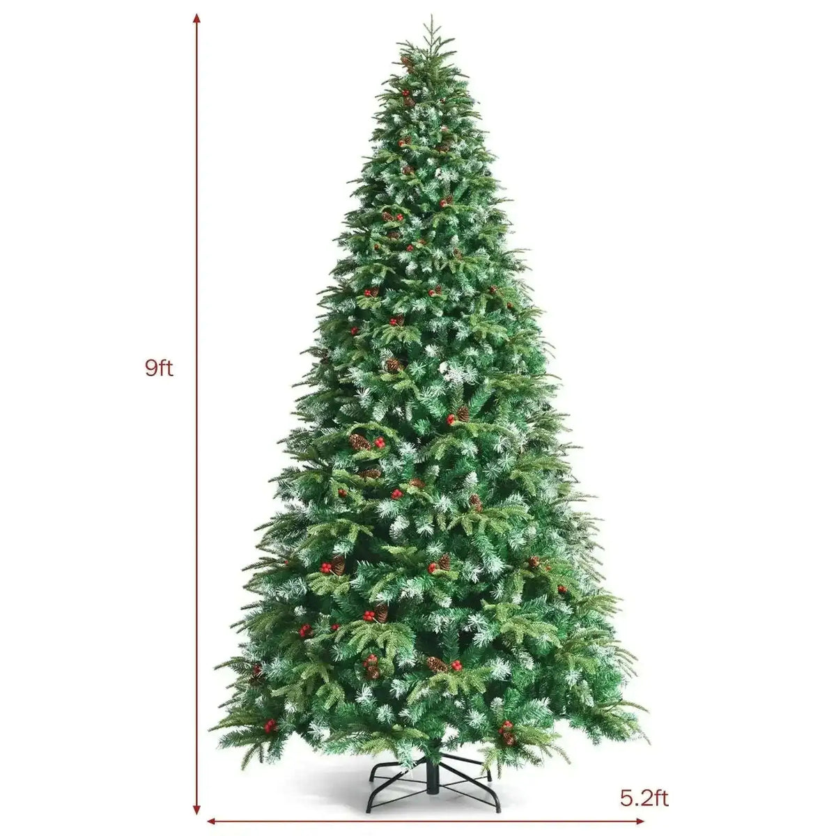 Pre-Lit Snowy Christmas Hinged Tree with Multi-Color Lights Cartsfy Inc.