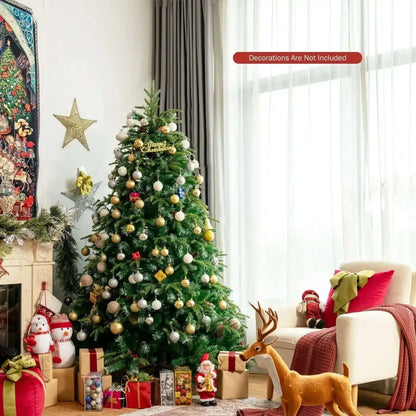Pre-Lit Snowy Christmas Hinged Tree with Multi-Color Lights Cartsfy Inc.