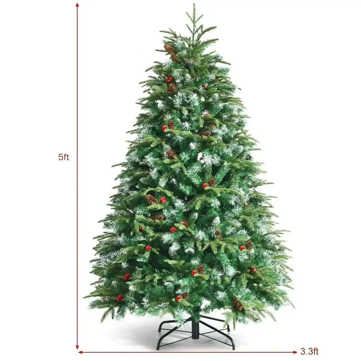 Pre-Lit Snowy Christmas Hinged Tree with Multi-Color Lights Cartsfy Inc.