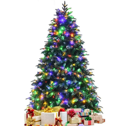 Pre-Lit Snowy Christmas Hinged Tree with Multi-Color Lights Cartsfy Inc.